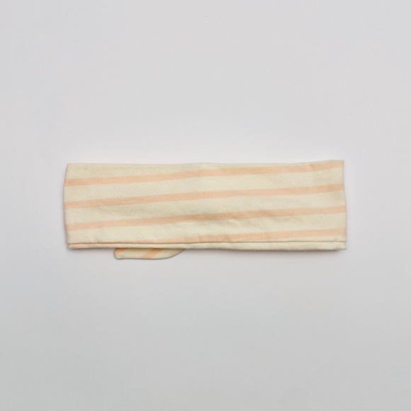 Pink and Cream Stripe Baby Bow Headband - Picture 2 of 4